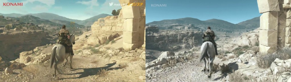 مقایسه ی گرافیکی تریلر جدید Metal Gear Solid V با تریلر E3 2013 بهبود گرافیکی را نشان 1