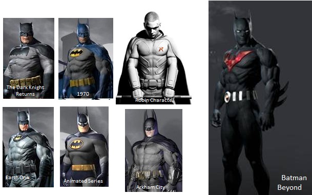 Batman Arkham City All Pre Order Costumes