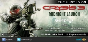 Game4u to hold a midnight launch for Crysis 3