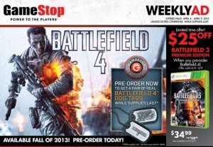 Gamestop offer: Preorder Battlefield 4 and get $25 off on Battlefield 3 ...