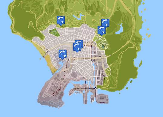 GTA 5 PARACHUTING LOCATIONS