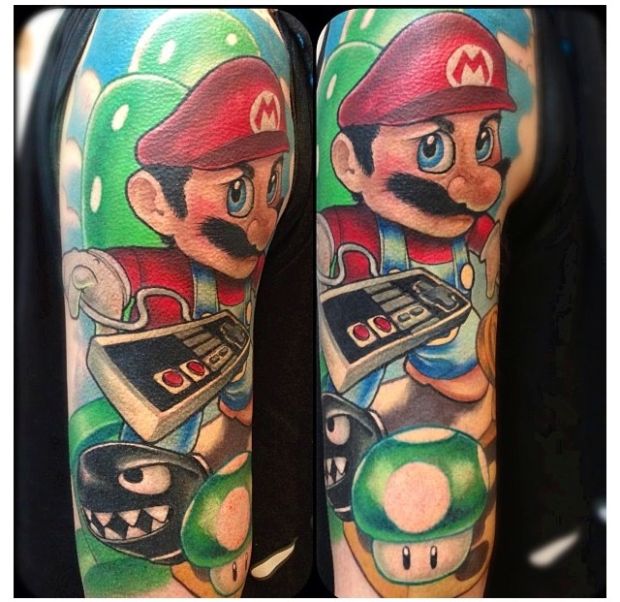 Super Mario Bros Star Tattoo
