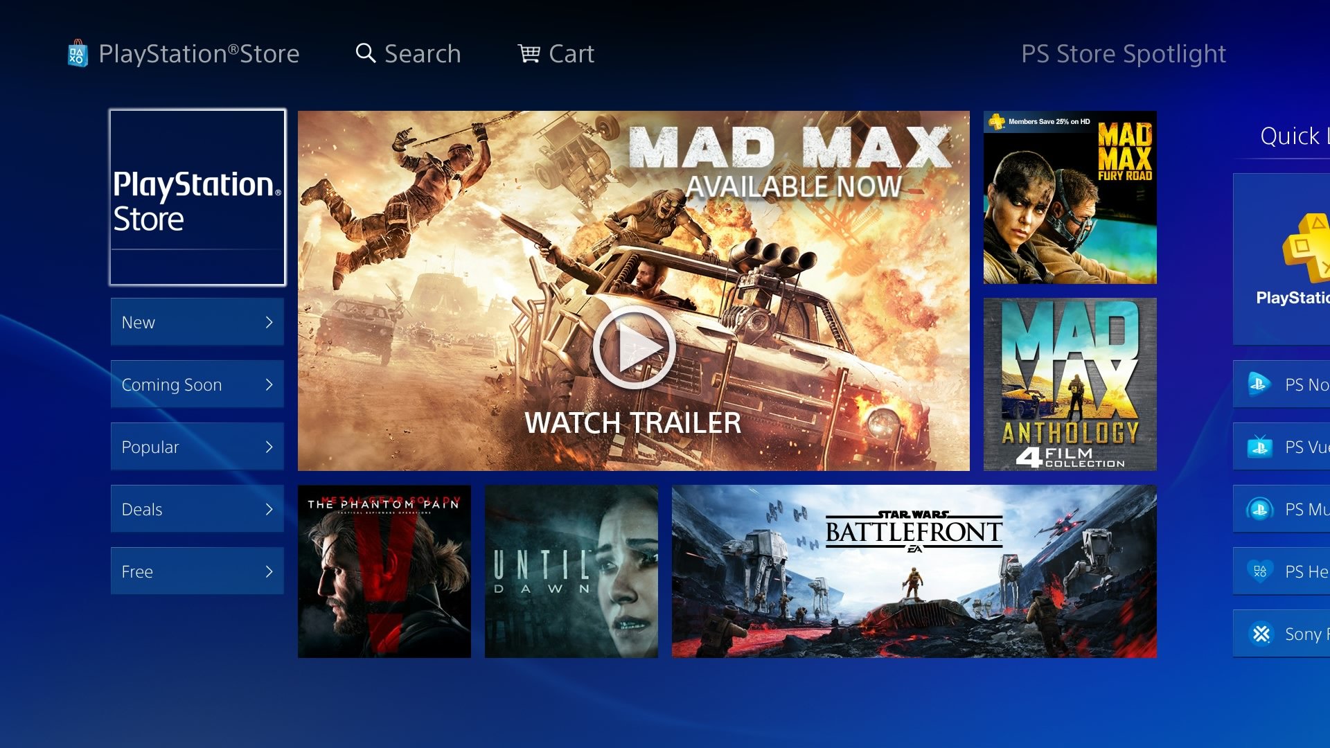 the ps4 store