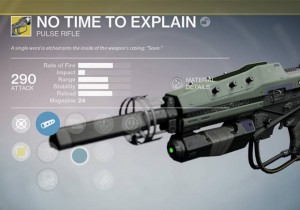 Destiny’s Awesome Pulse Rifle “No Time To Explain” Is Now Live