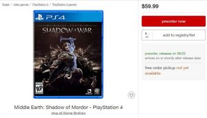 Middle-Earth Shadow of War Listing Spotted, Out on August 22nd – Rumour
