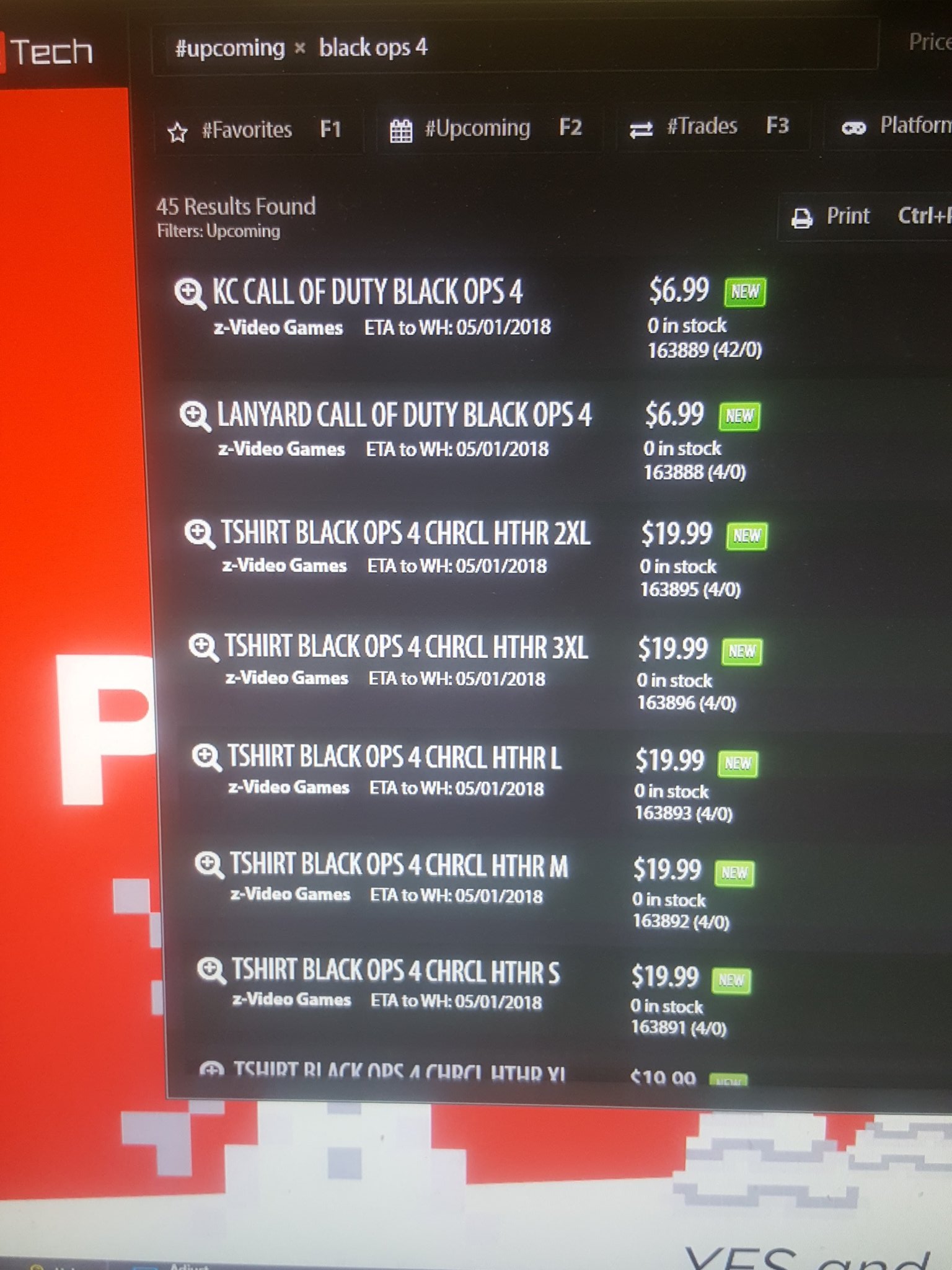 COD Black Ops 4 Gamestop Merch Listing