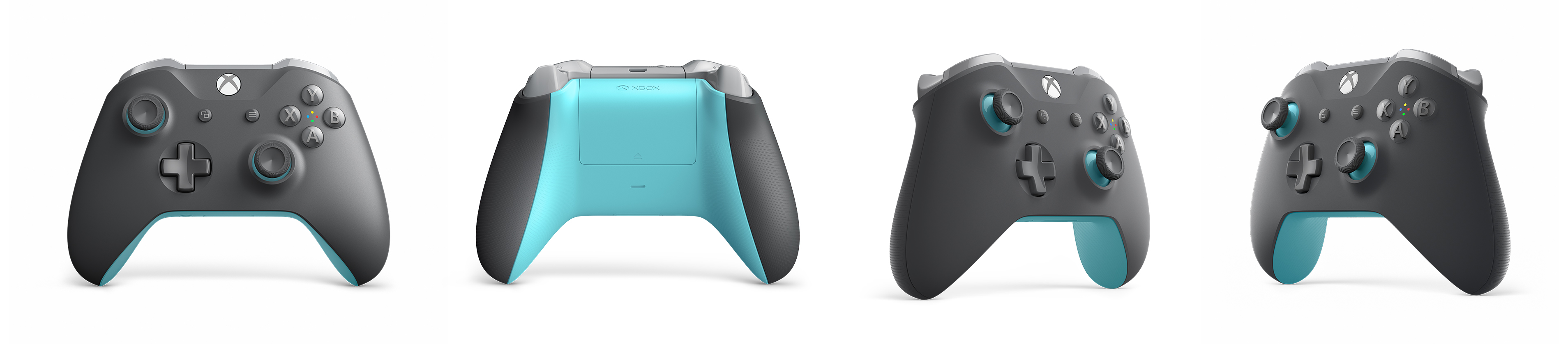 xbox one grey and blue controller
