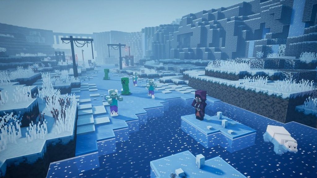 Minecraft Dungeons The Creeping Winter Video Showcases SnowCovered Action