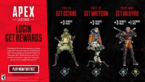 Apex Legends Celebrates 3 Year Anniversary With Free Characters and Themed Packs
