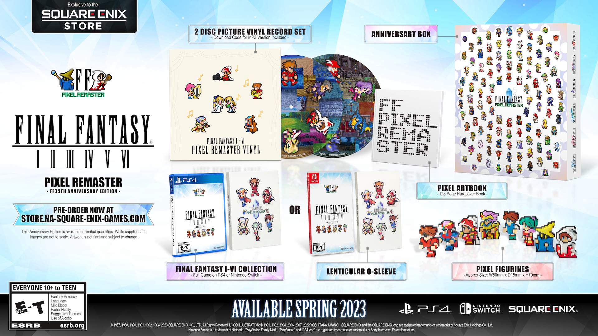 Final Fantasy Pixel Remaster 1 - 6 Gets Switch, PS4 ESRB Rating