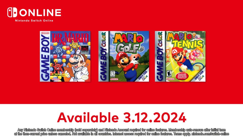 Dr Mario_Mario Golf_Mario Tennis_Nintendo Switch Online