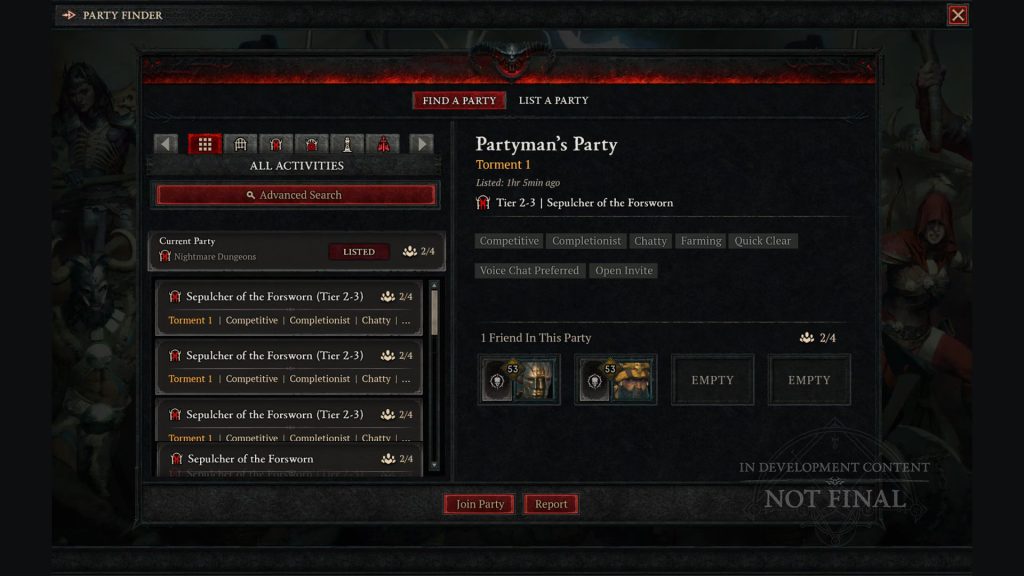 Diablo 4 - Party Finder