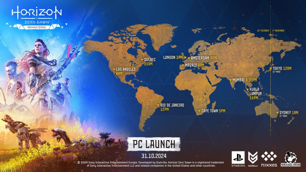 Horizon Zero Dawn Remastered PC launch timings