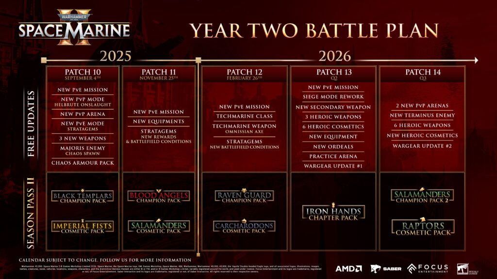 space marine 2 updated year 2 roadmap