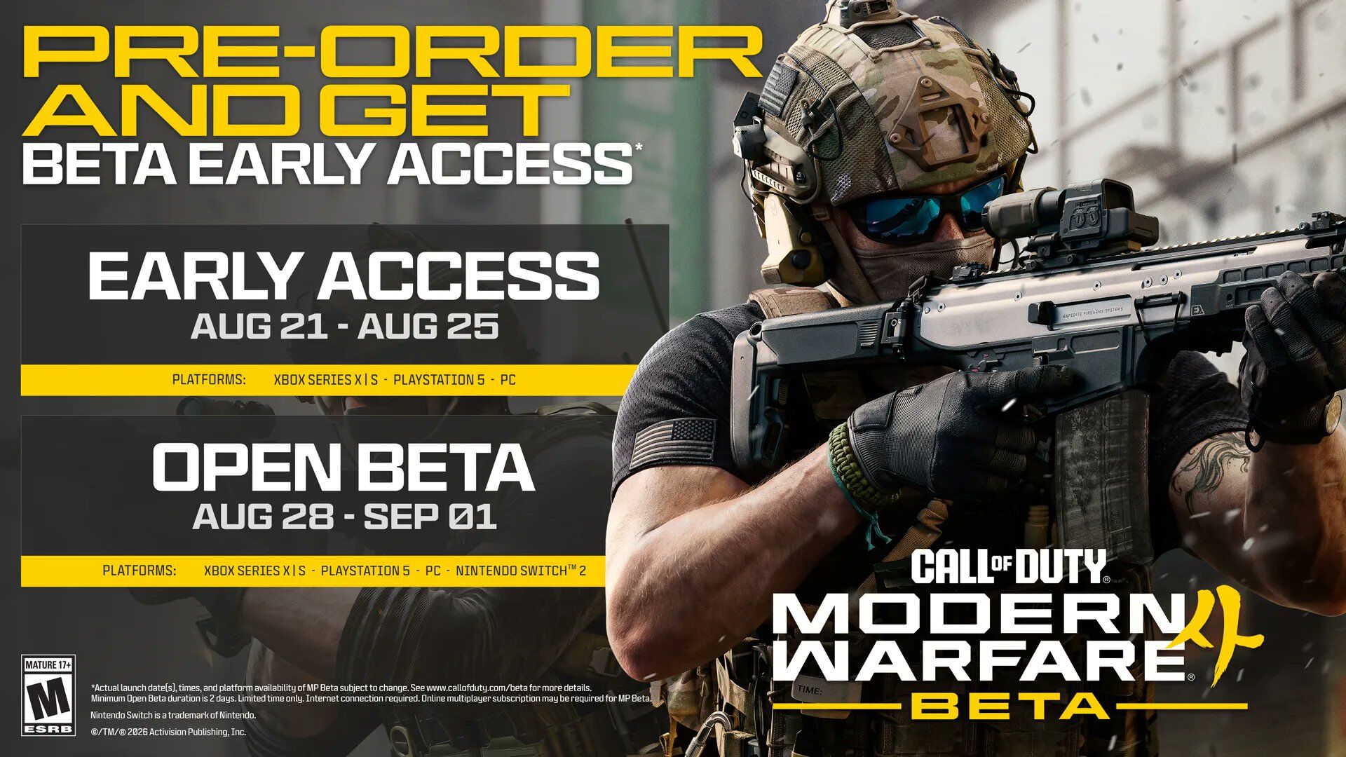 Call of Duty: Modern Warfare 4 Beta Early Access در 21 آگوست برای پیشسفارش عرضه میشود Call of Duty: Modern Warfare 4 Beta Early Access در 21 آگوست برای پیشسفارش عرضه میشود